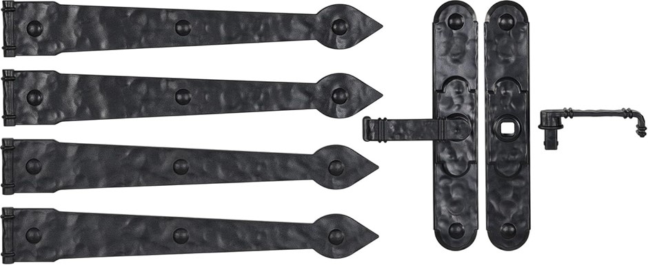 HOUSEHOLD ESSENTIALS Black Hinge IT Premium Carriage House Lever Handle & H