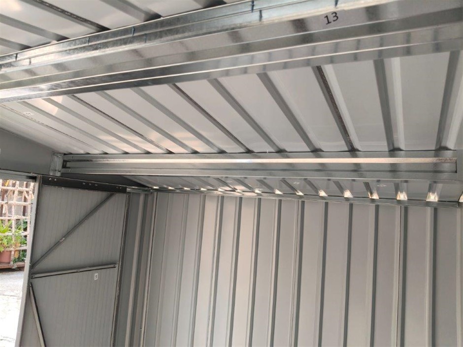 Unused 2025 Landhonor 8ft x 10ft Galvanized Apex Roof Metal Shed LHR-MS0810