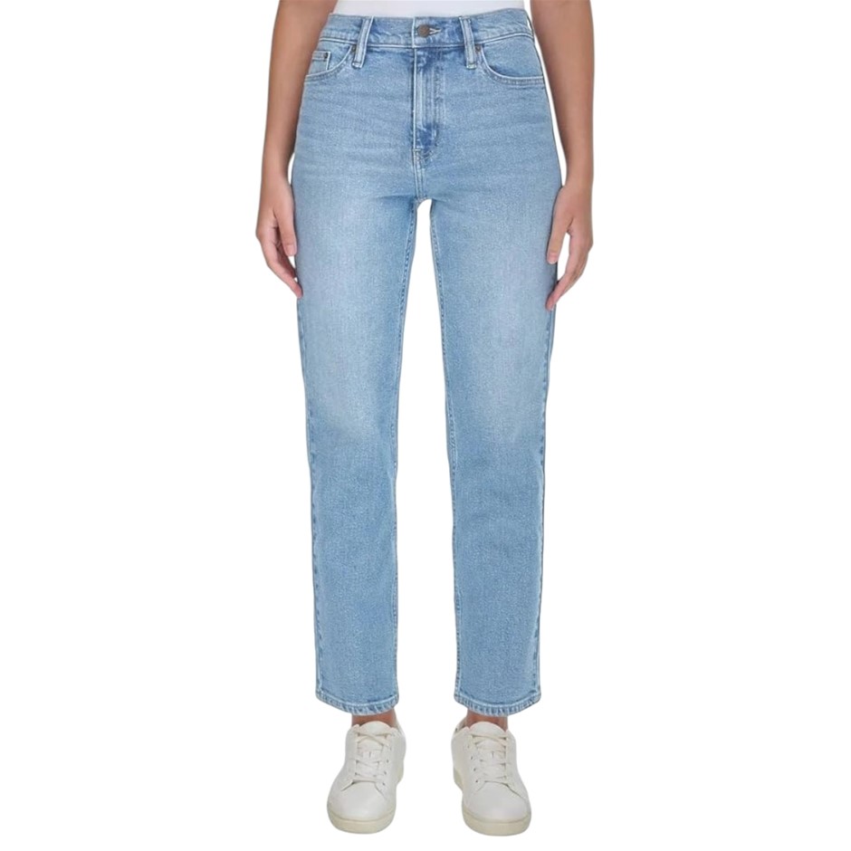 CALVIN KLEIN Women's High Rise Straight 27in Jean, Size 26, 99% Cotton, Sof