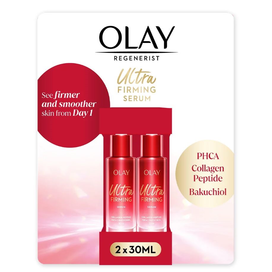 Pack of 2pc OLAY Ultra Firming Serum, 30ml. N.B: Damaged packaging. Buyers