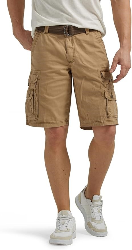 LEE Men's Big-Tall Dungarees Belted Wyoming Cargo Shorts, Size 50, Bronze.