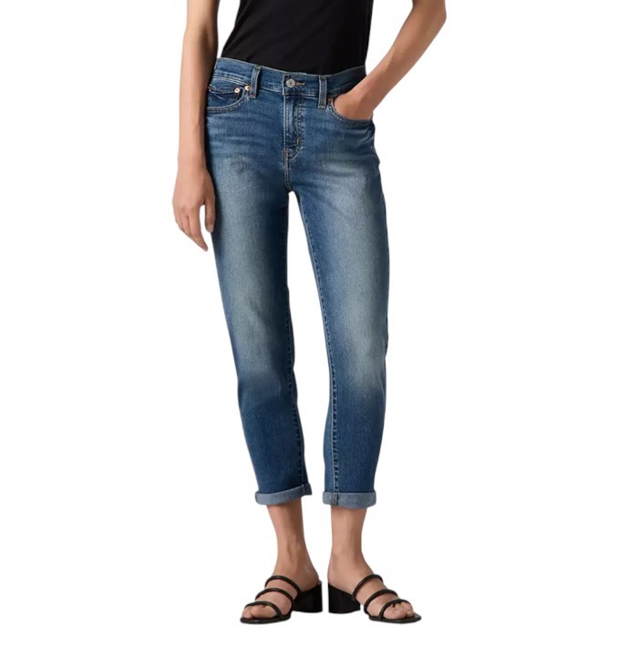 LEVI'S Women's Mid-Rise Boyfriend Jean, Size 30x27, 80% Cotton, Los Dos (03