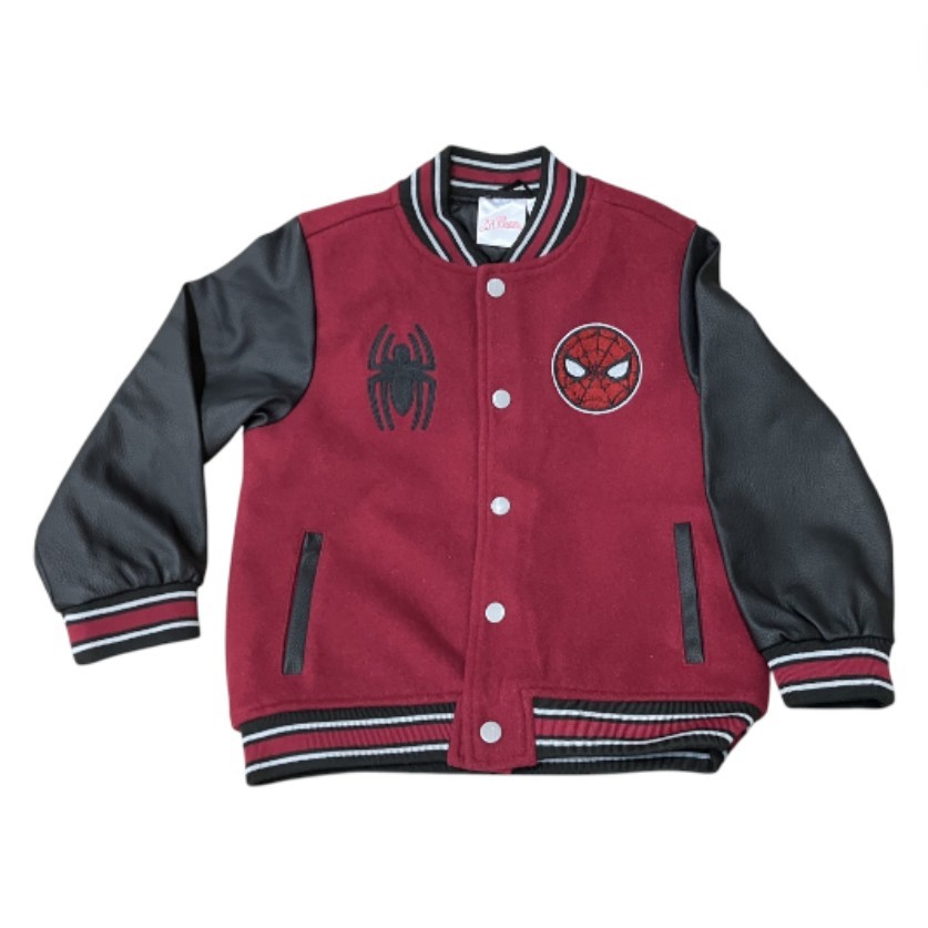 NICKELODEON Kids' College Varsity Jacket, Size 6, Maroon/Black. Buyers Not