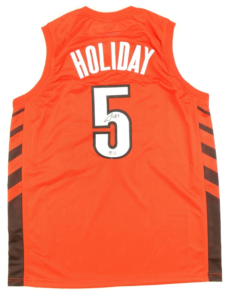 NBA CHAMPION JRUE HOLIDAY SIGNED JERSEY
