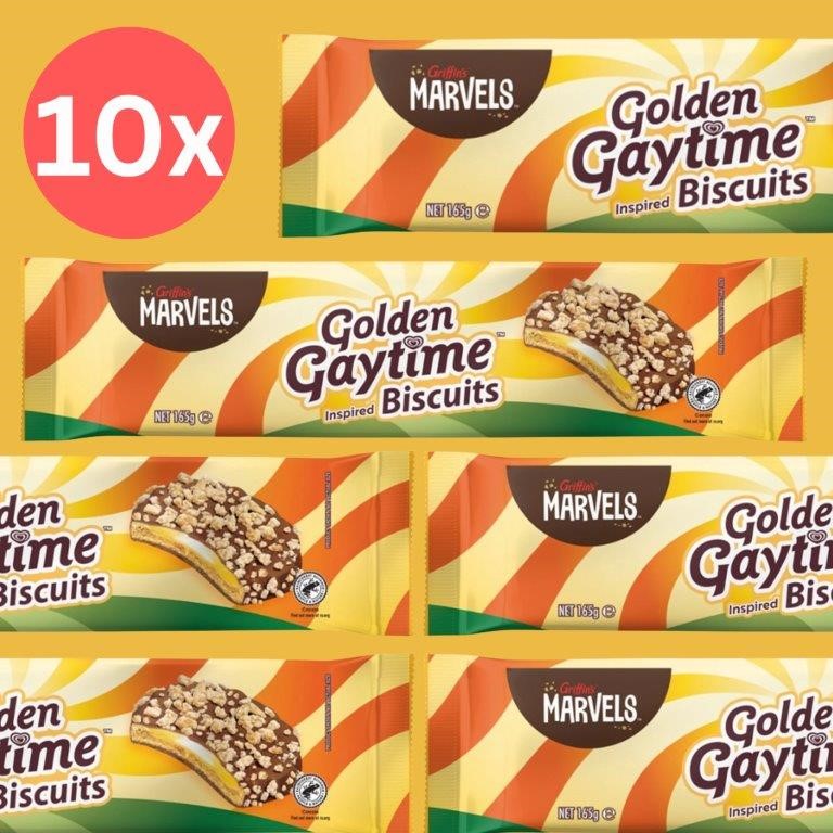 10x Golden Gaytime Biscuits 165g BB: 05/25