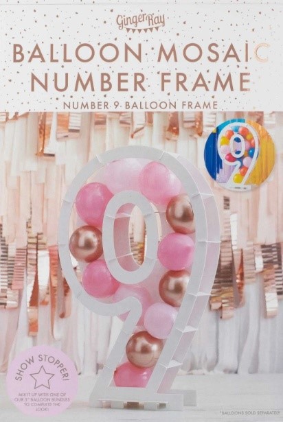 BUNDLE of 2 items: GINGER RAY Number 7 Balloon Mosaic Frame (85cm) + GINGER