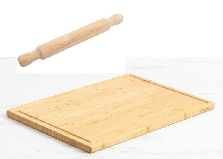 BUNDLE of 2: KITCHEN PRO Eco Bamboo Carving & Serving Board 49x35cm (no pac