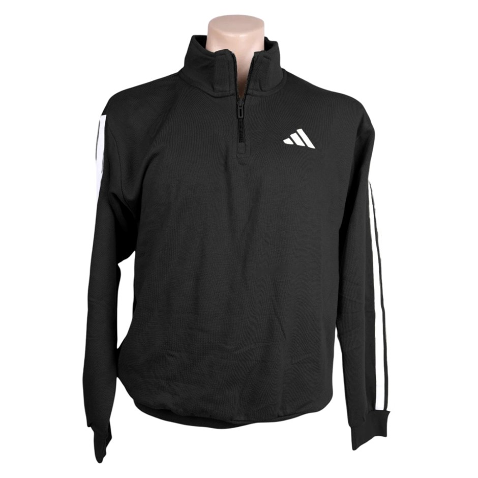 ADIDAS Men's Fleece 3S 1/4 Zip Sweater, Size AU 3XL, 70% Cotton, Black, JY6