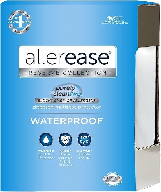 ALLEREASE Waterproof Allergy Protection Zippered Mattress Protector