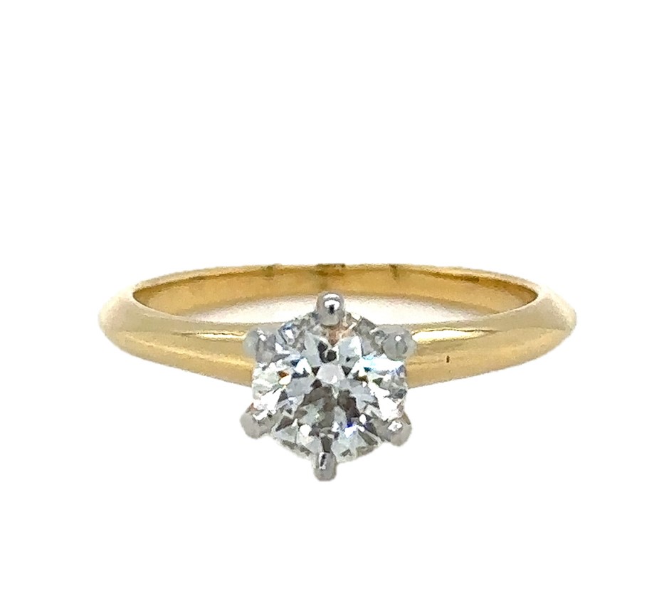 Tiffany & Co 18ct Yellow Gold Solitaire Engagement Ring 0.82ct