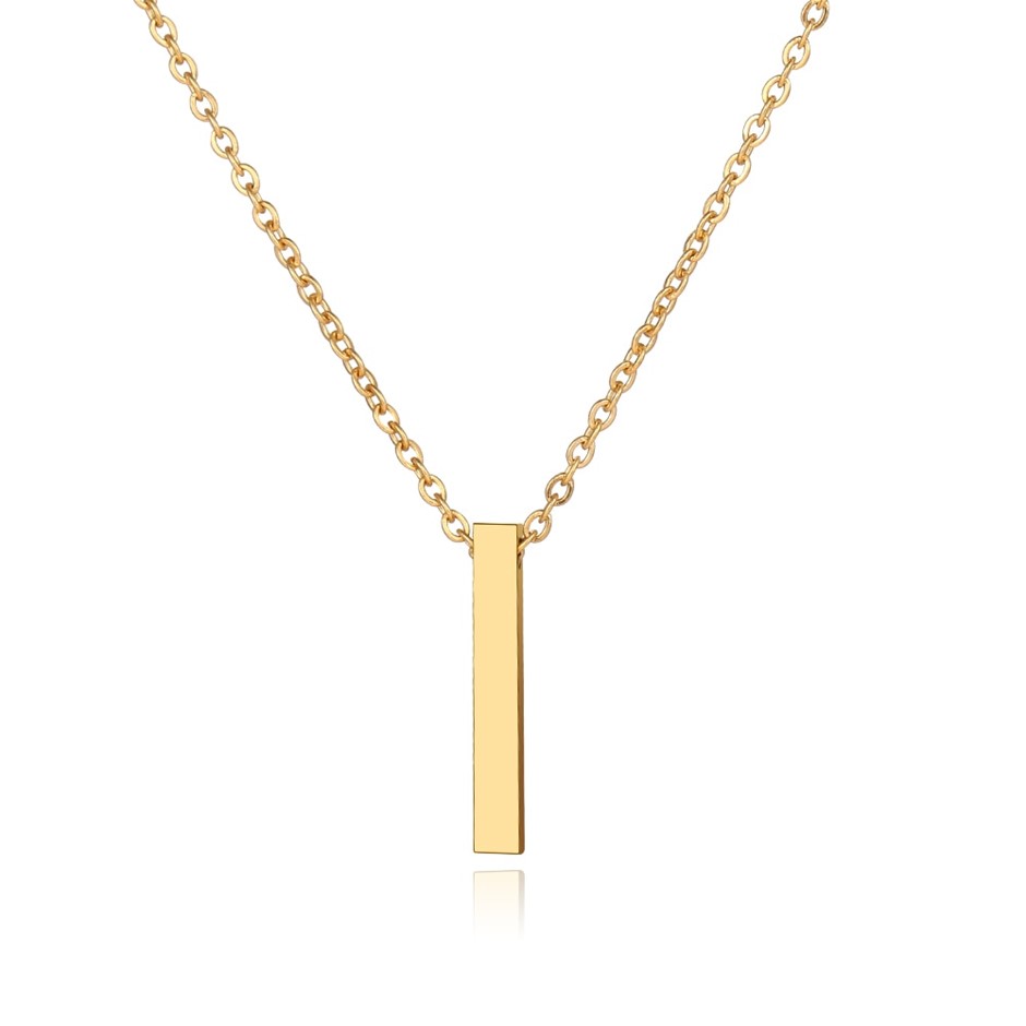 Stainless Steel Drop Pendant Necklace in Gold