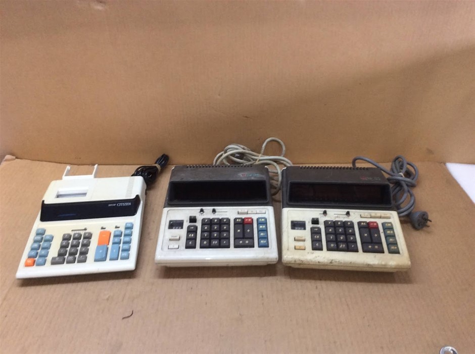Sharp CS-228V Electronic Calculator + Citizen 225DP Electronic Calculator