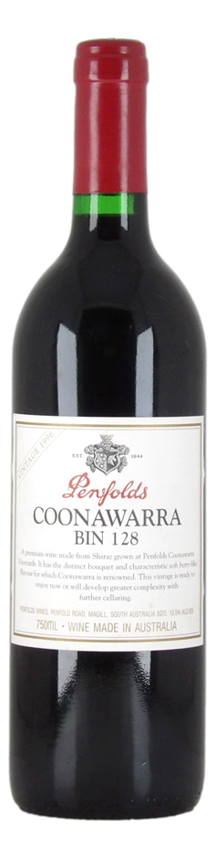 Penfolds Bin 128 Shiraz 1996 (6x 750mL), Coonawarra.