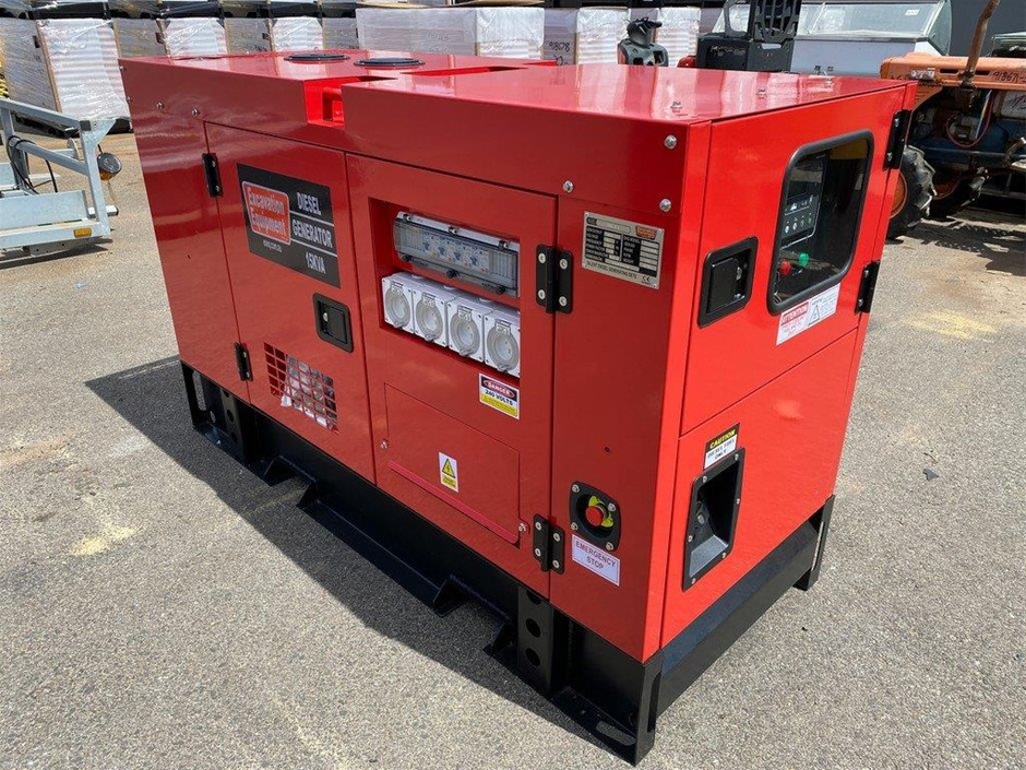 Silenced 15kVA Single Phase Generator(Unused)