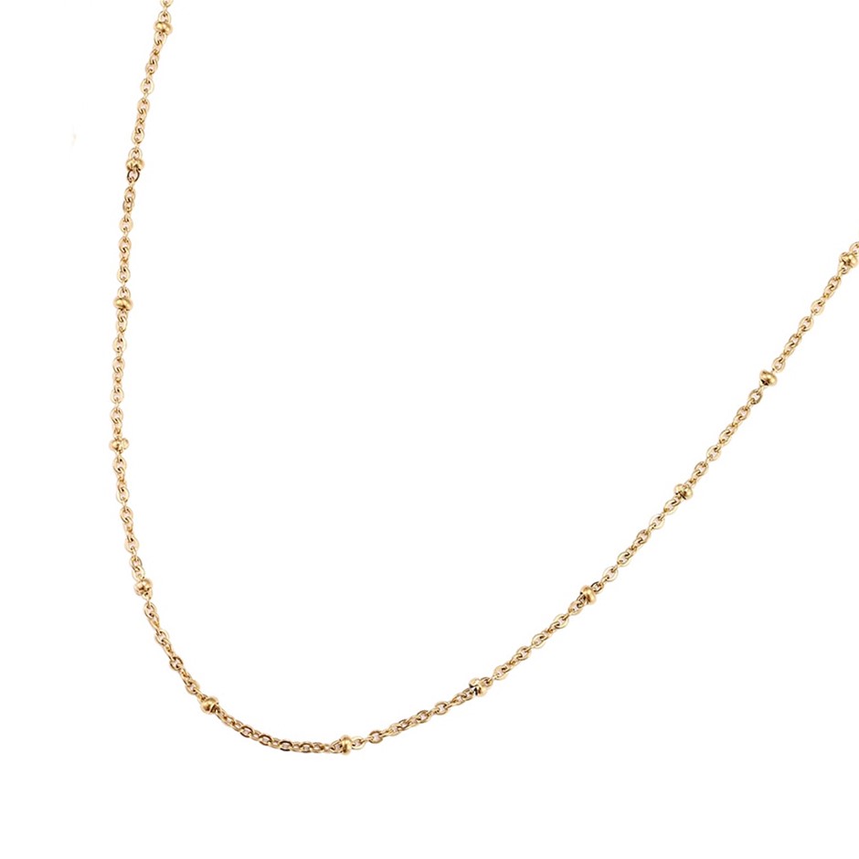 Classic Stainless Steel Delicate Ball Chain Necklace - 60cm (yellow)