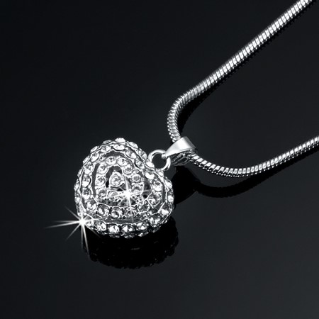3d Heart Pendant Featuring 96 Crystals by Swarovski® - 1 missing crystal