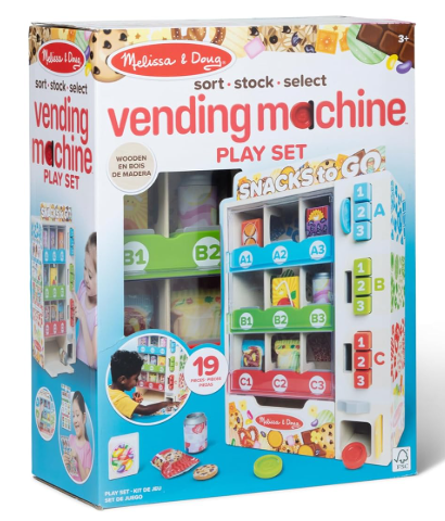 Melissa & Doug Wooden Vending Machine Play Set – Interactive Pretend Play T