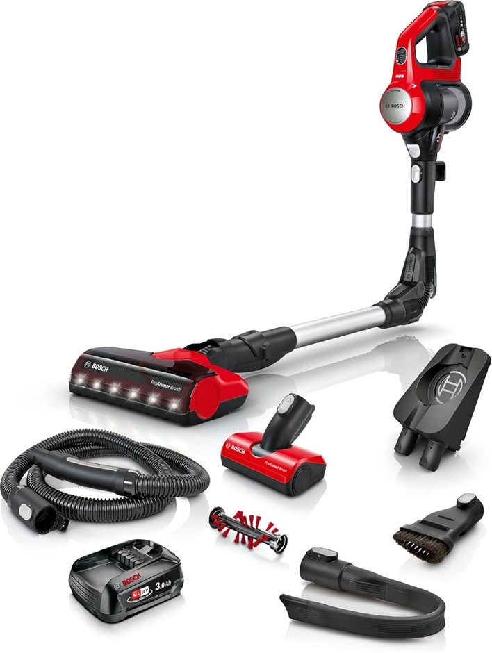 BOSCH Unlimited 7 ProAnimal Cordless Vacuum Cleaner, 2 x 3.0 Ah Exchangeabl
