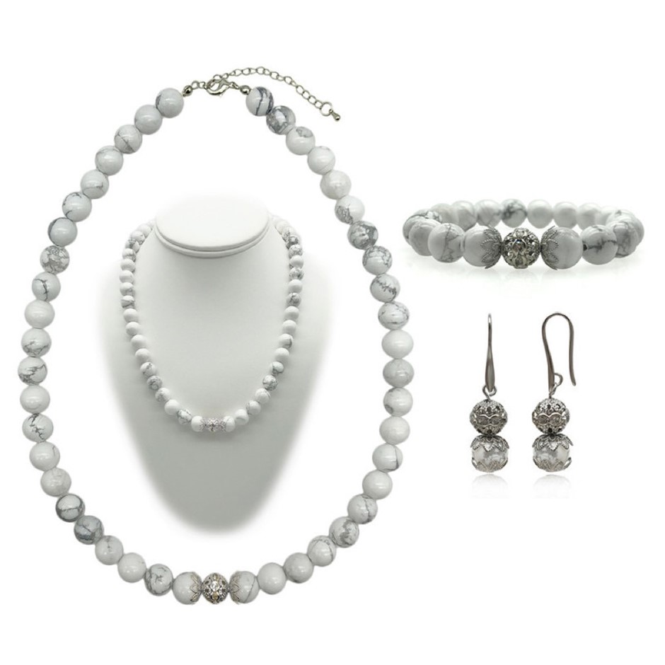 10mm Howlite Persian Love Rhinestone Jewellery Set