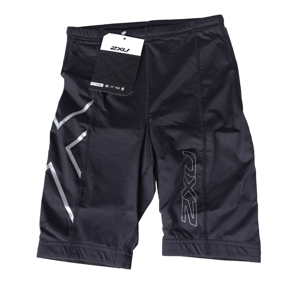 4 x 2XU Youth Girls' Compression Short, Size 12, Black/Jet. Buyers Note -