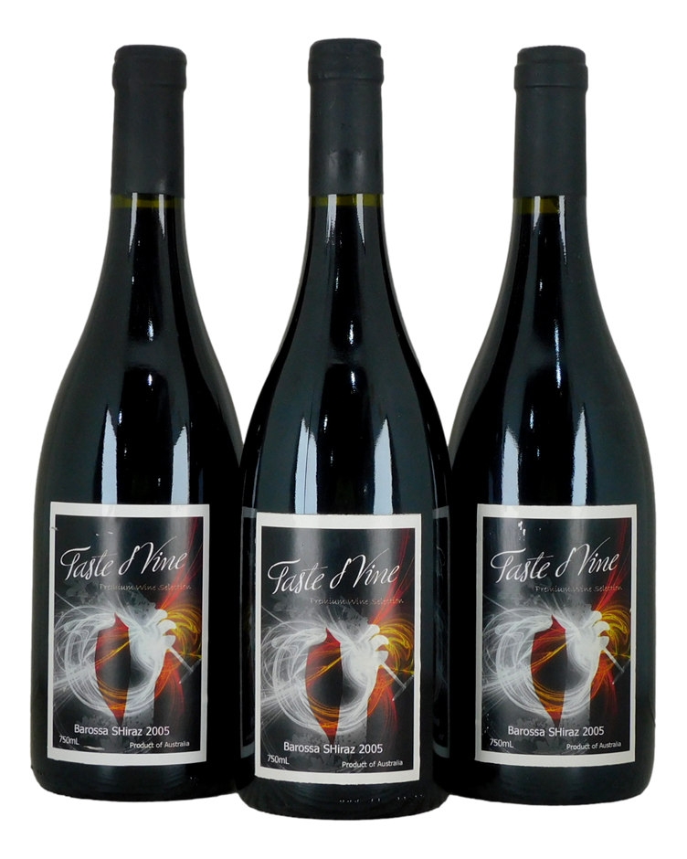 Taste d Vine Barossa Shiraz 2005 (3x 750mL), SA.