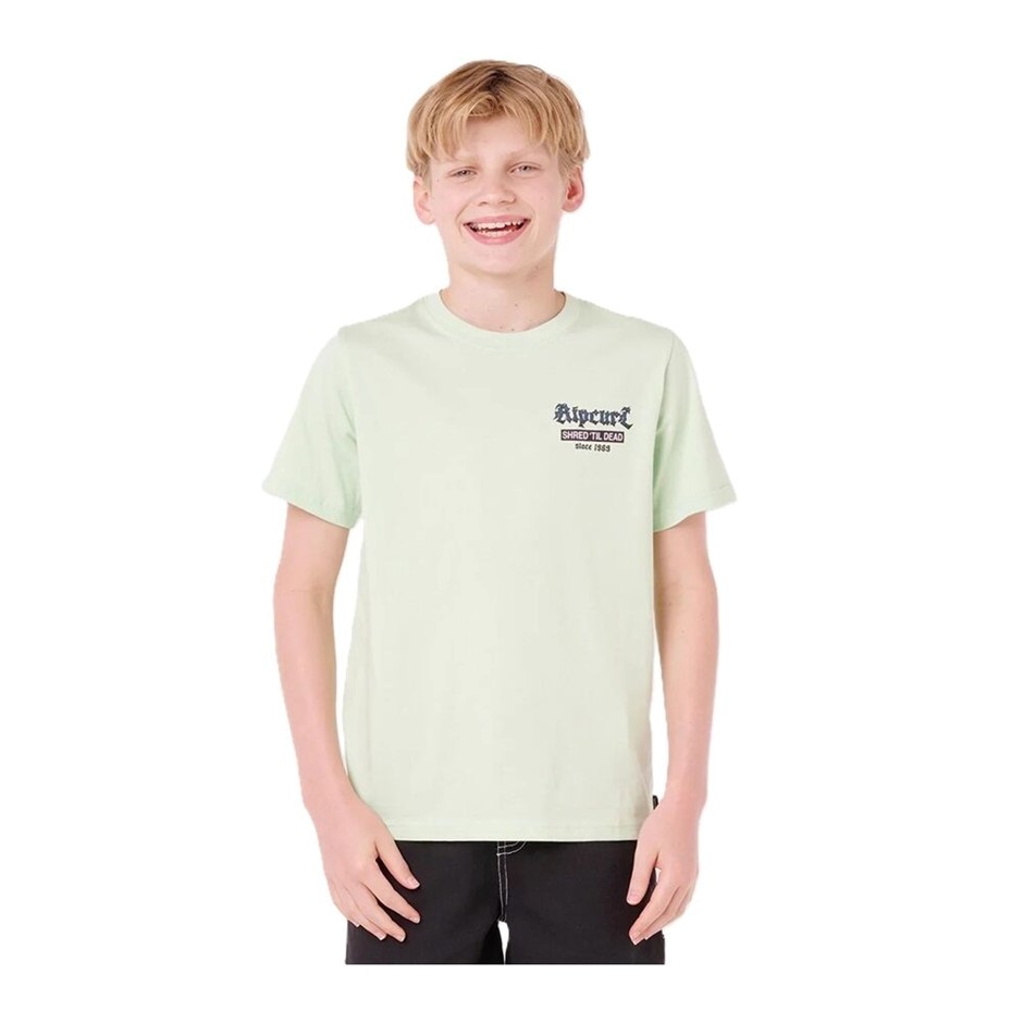 RIP CURL Boy's Shred Til T-Shirt - Pastel Green, Size 8. RRP: $35.99.  Buye