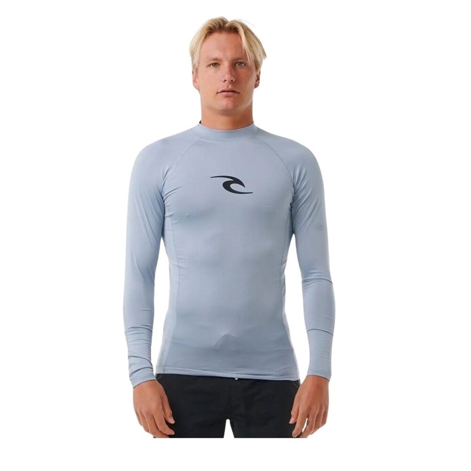 RIP CURL Men's Long Sleeve Sun Protection Rash Guard, Size XL, Sparky Blue.