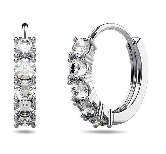 18k white Gold Filled Earrings stamped(18K)