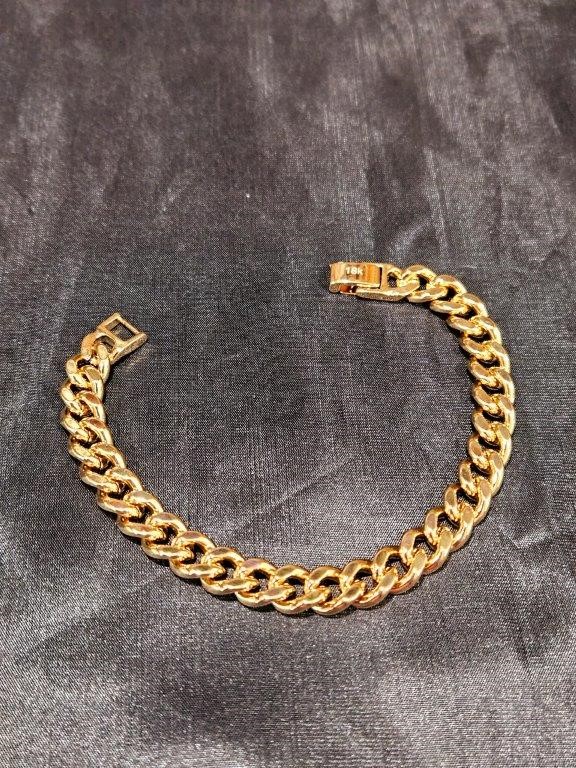 18k Italy Stamped Rose Gold Filled Cuban  Bracelet-Quality Guarantee-19cm