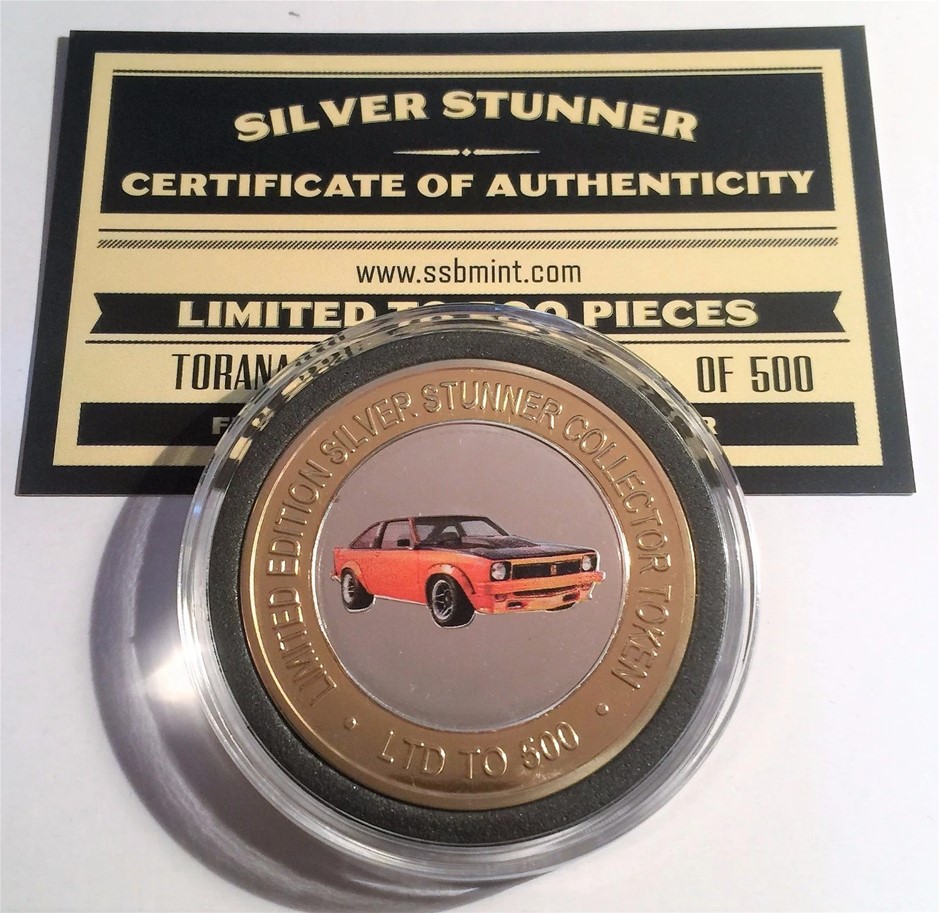 EW A9X Holden Torana Colour Silver Stunner Coin with COA LTD 500