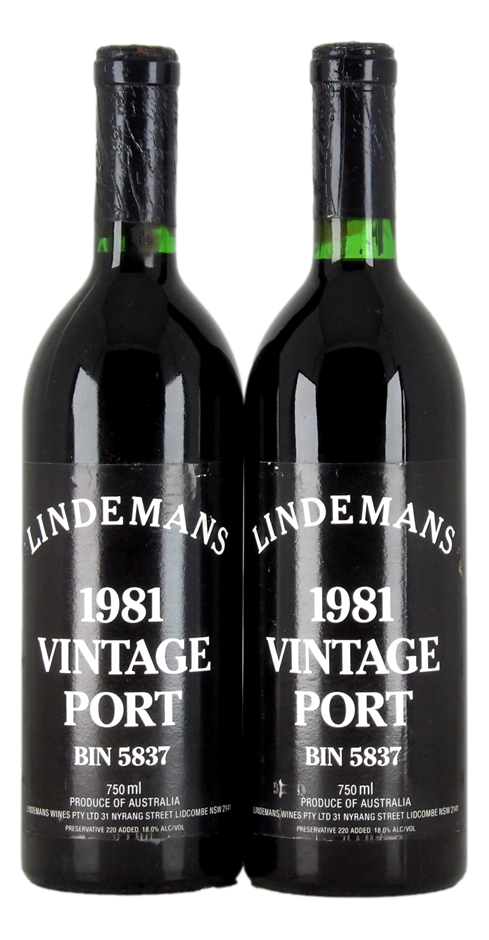 Lindemans Bin 5837 Vintage Port 1981 (2x 750mL), Aus.