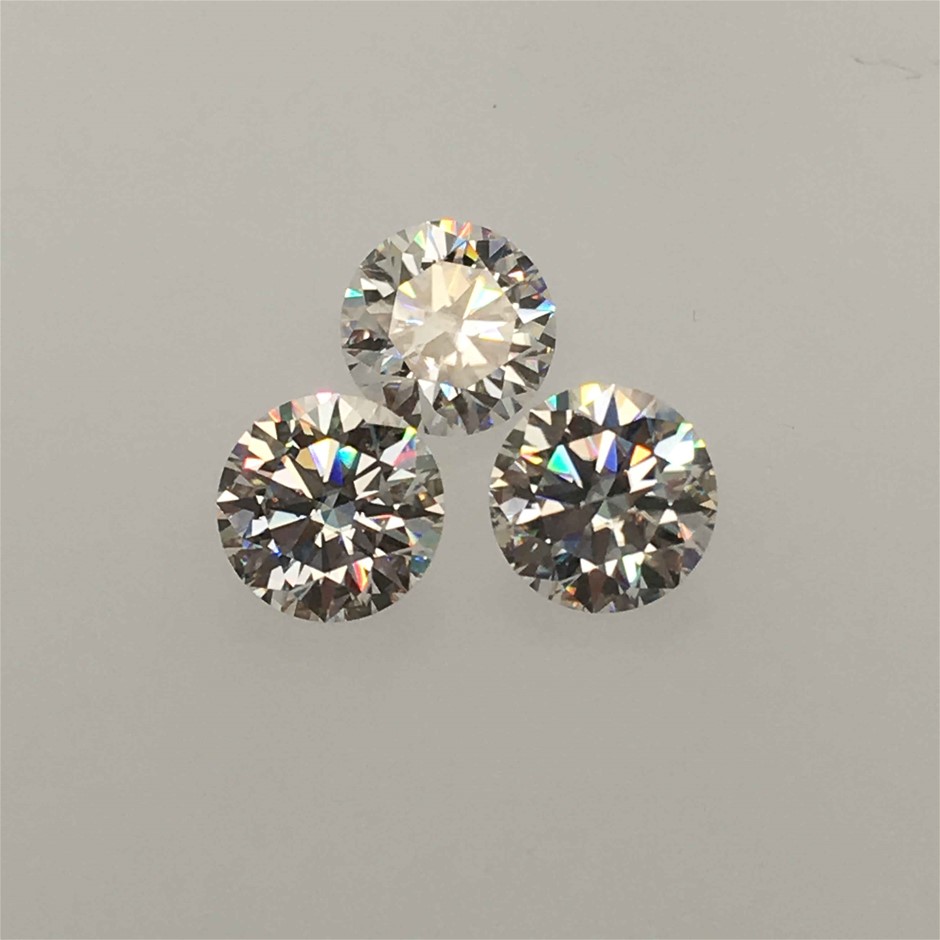 Three Loose Moissanite, 7.51ct in Total