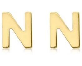 9K Yellow Gold MINI INITIAL 'N' STUD EARRINGS