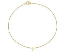 9K Yellow Gold MINI INITIAL 'I' Bracelet 15.5-19cm