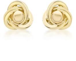 9K Yellow GOLD HLW 5mm KNOT BALL STUD EARRINGS