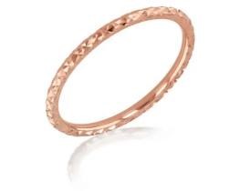9K ROSE GOLD SOLID DIAMOND CUT STACKER RING