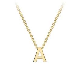 #1 9K YELLOW GOLD INITIAL 'A' NECKLACE 38+5cm