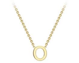 #1 9K YELLOW GOLD INITIAL 'O' NECKLACE 38+5cm