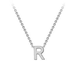 #1 9K WHITE GOLD INITIAL 'R' NECKLACE 38+5cm