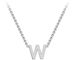#1 9K WHITE GOLD INITIAL 'W' NECKLACE 38+5cm
