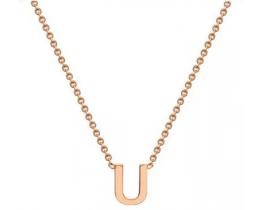 #1A 9K ROSE GOLD INITIAL 'V' NECKLACE 38+5cm