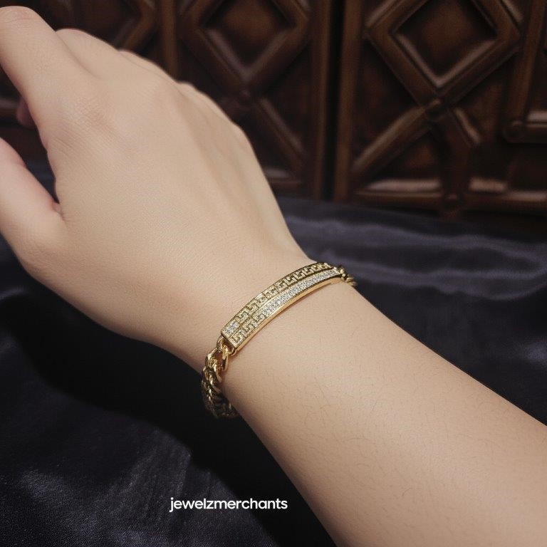 14k/Italy Stamped Yellow Gold Filled Versace Design Bracelet -18cm
