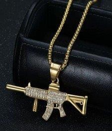 Triple Yellow Gold plated Pendant with Free Chain