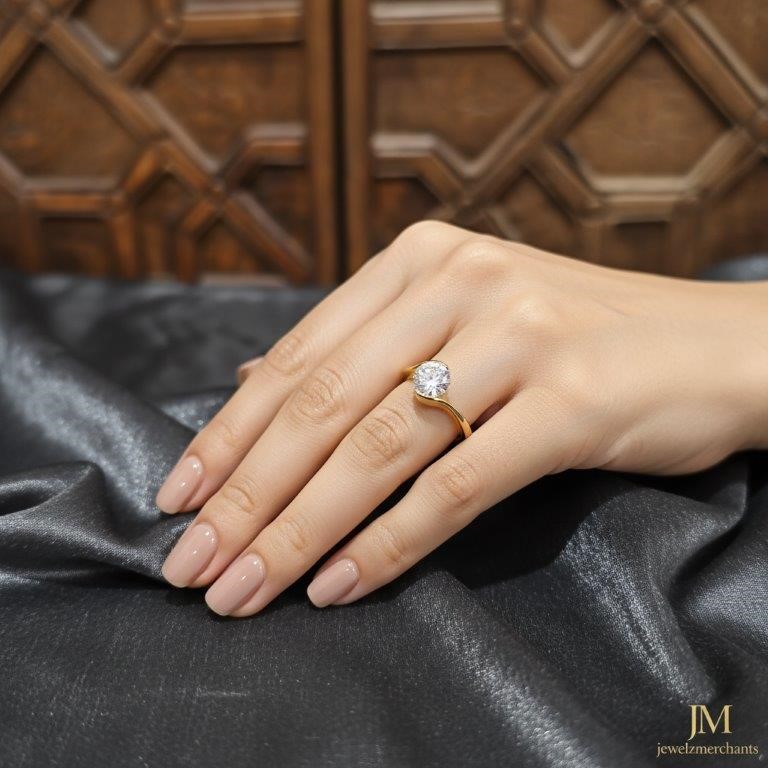 18K/ITALY Yellow Gold Filled Ring -Quality Guarantee-1.0ct