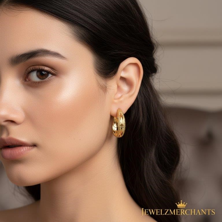 22K/Italy Gold Filled Earring -(stamped 22K/Italy)-Warranty Quality