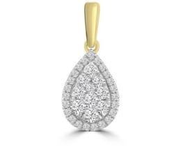 9K Yellow GOLD 0.25CT HI I1 DIAMOND PENDANT
