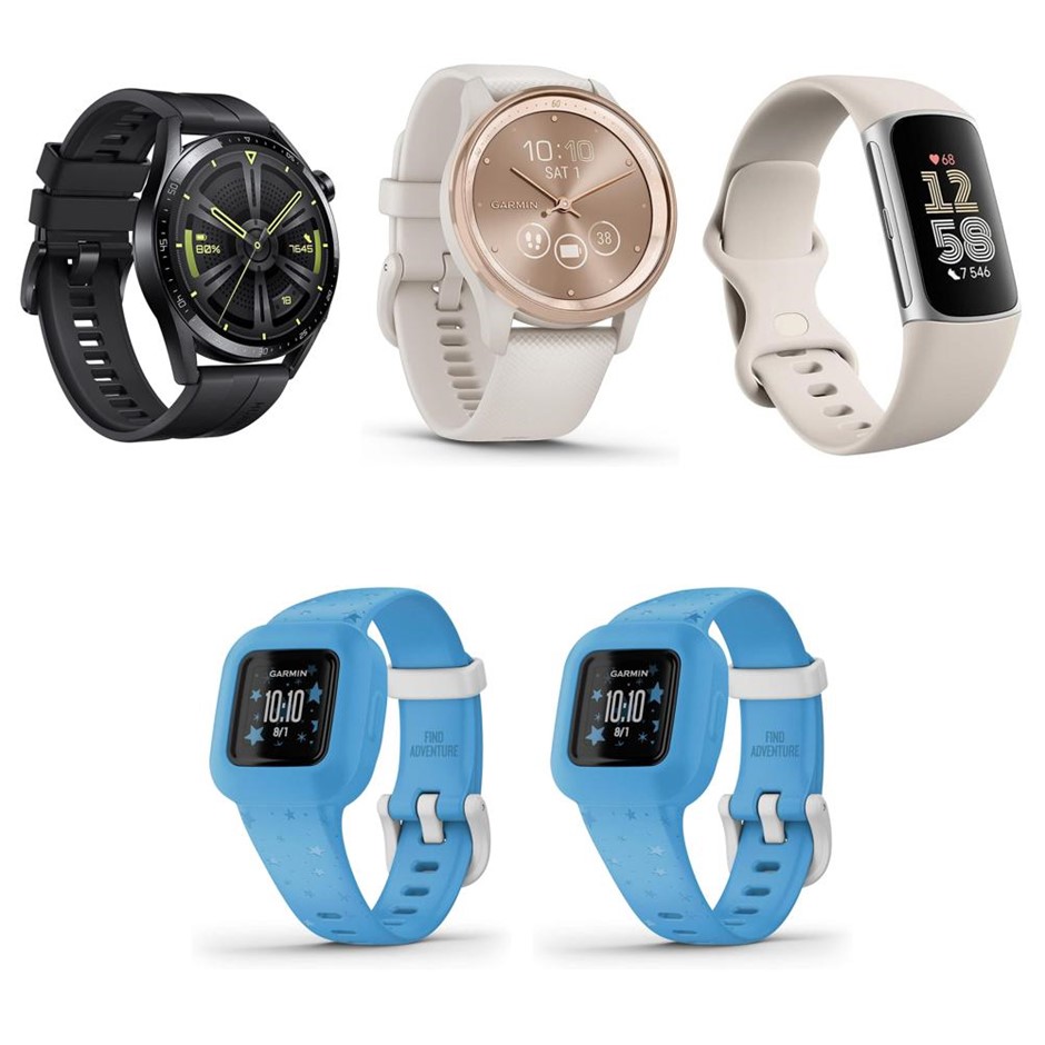 5 x Assorted Smartwatches: 1 x Huawei Watch GT 3 46mm (Black). 1 x Garmin v