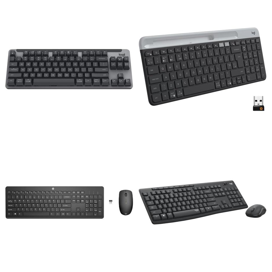 4 x Assorted Keyboards, Some Including Mouse Combo. 1 x LOGITECH MK295 Sile