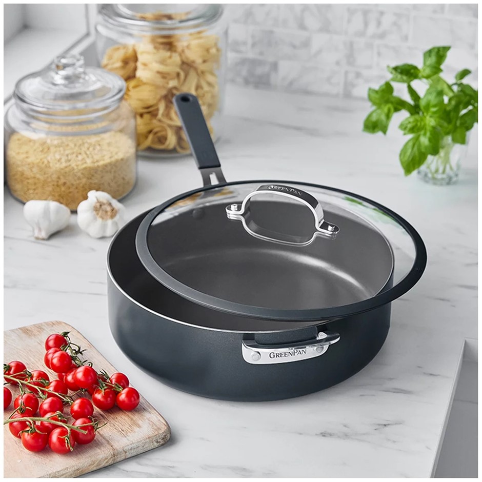 GREENPAN Jumbo Saute Pan w/ Lid, 6.15L, Anthracite Grey.