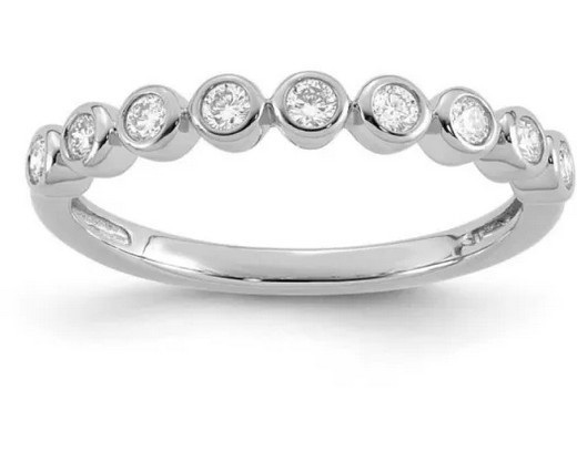 9K WHITE GOLD 0.25ct F VS LAB DIAMOND BAND RING